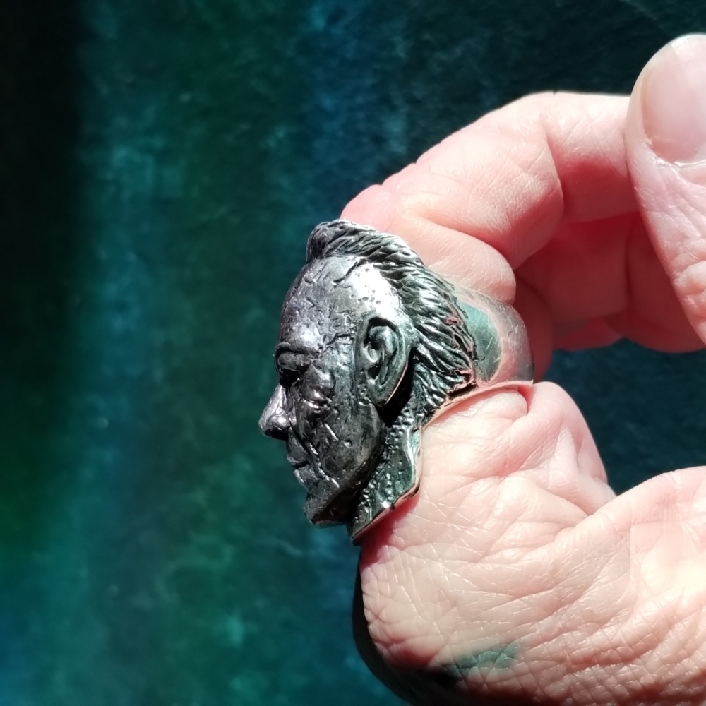 🖤Rebel 13 🖤 HALLOWEE🖤 SOLID  Sterling Silver biker Michael Meyers Ring Size 8 - Picture 7 of 11
